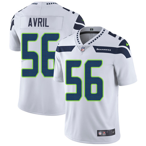 Nike Seahawks #56 Cliff Avril White Men's Stitched NFL Vapor Untouchable Limited Jersey - Click Image to Close